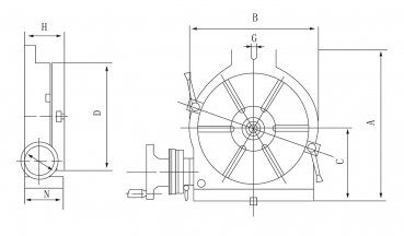 27-1001 Bernardo Rundtische / Schwenktische / Kreuztische Horizontal- und Vertikalrundtisch HV 8